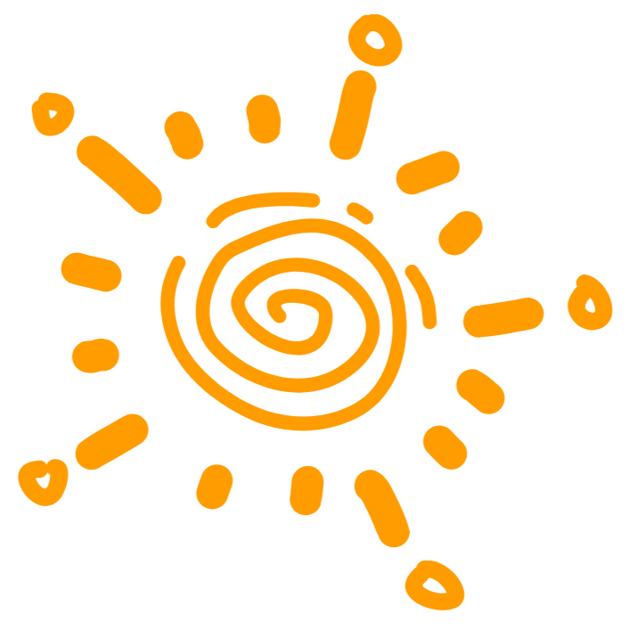 Abstract illustration of a bright orange sunburst.